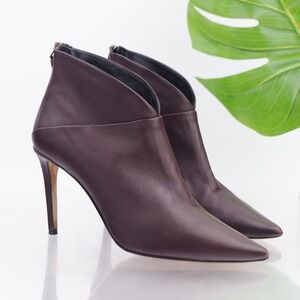 Grigiarancio Womens Boot Size 38 7 Burgundy Leather Pointed Elegant Heel Booties